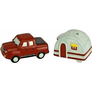 Red Truck and Retro Trailer Salt Pepper Shakers Ceramic Kitchen RV Camper Gift